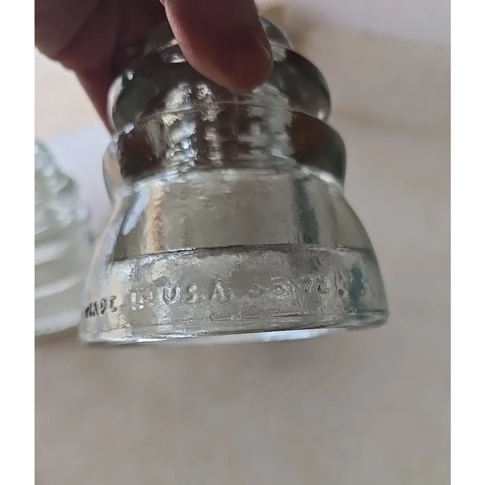 Lot of 3 Vintage‎ Hemingray #56 Made in USA Clear Glass Electric Insulator